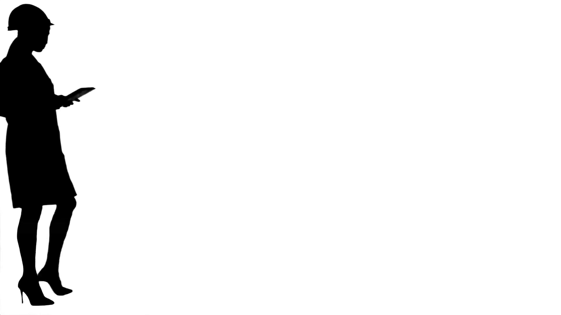 1920x1080 Silhouette Female Construction Specialist In Hardhat Using Tablet