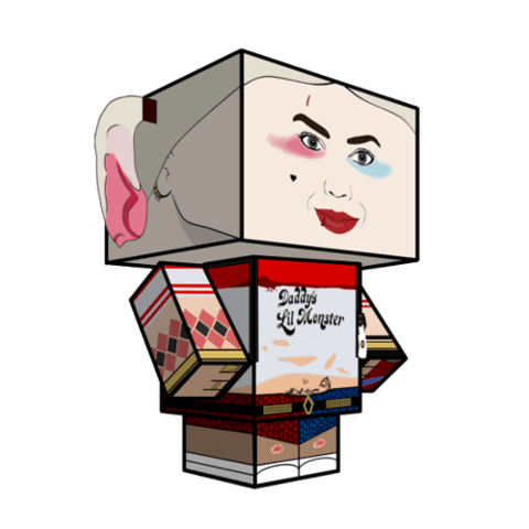 480x480 Harley Quinn Paper Toy Free Printable Papercraft Templates