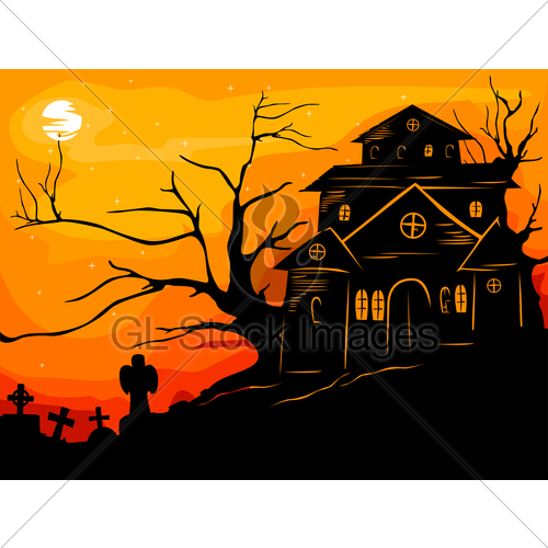 500x500 Haunted House Gl Stock Images