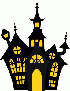 229x300 Haunted House Cardboard Cutout 1.9m Silhouettes, Haunted Houses