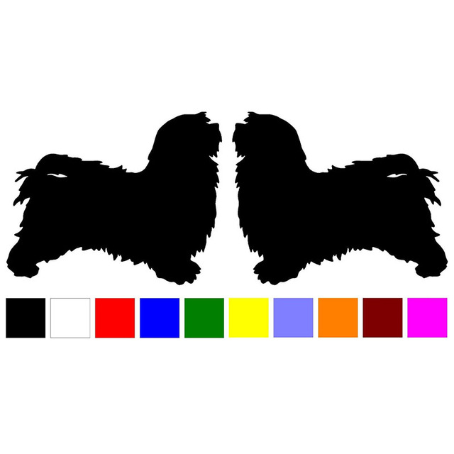 640x640 Hotmeini 2 Havanese Dog Breed Silhouette Home Car Windows Vinyl