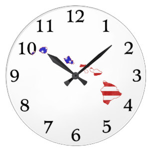 307x307 Hawaii Map Wall Clocks Zazzle