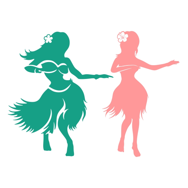 600x600 Hula Dancer Silhouette Cuttable Design