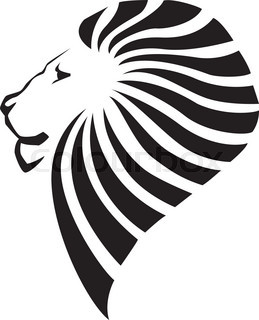 259x320 Lion Head Silhouette On White Background