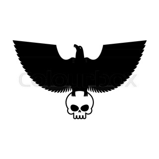 320x320 Blue Eagle Mascot On White Background. Flying Eagle Over