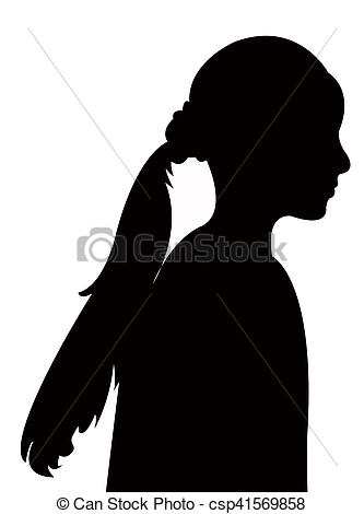 333x470 A Girl Head Silhouette Stock Images