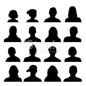 300x300 Head And Shoulders Silhouettes Collection Stock Vectors