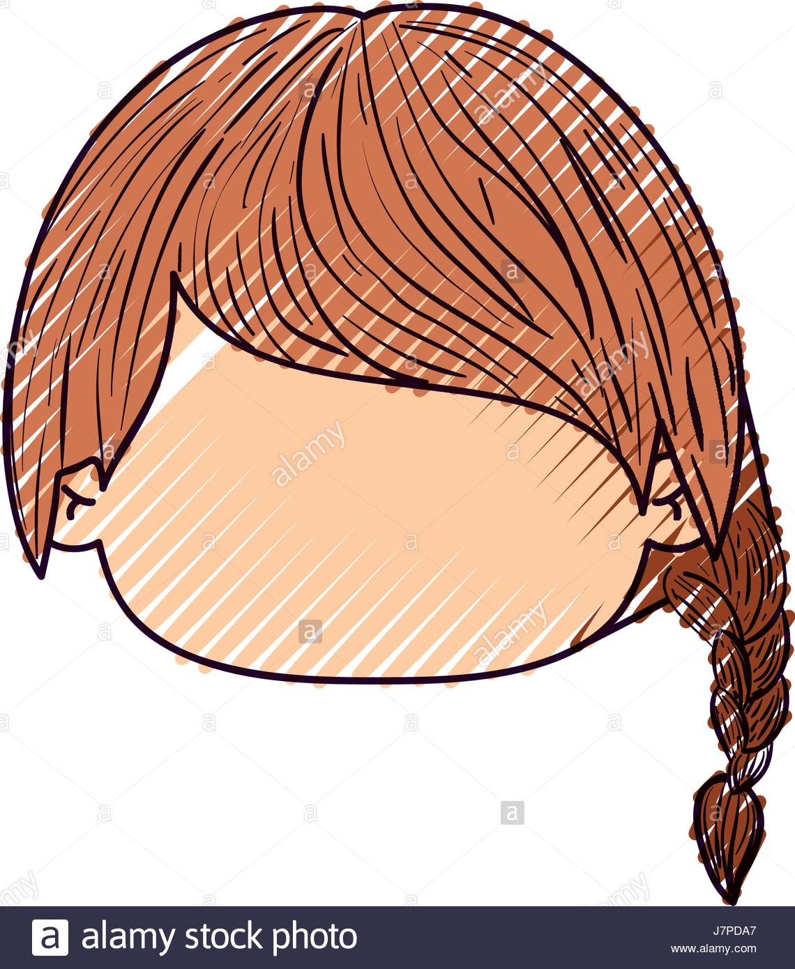 1140x1390 Colored Crayon Silhouette Of Faceless Head Of Little Girl