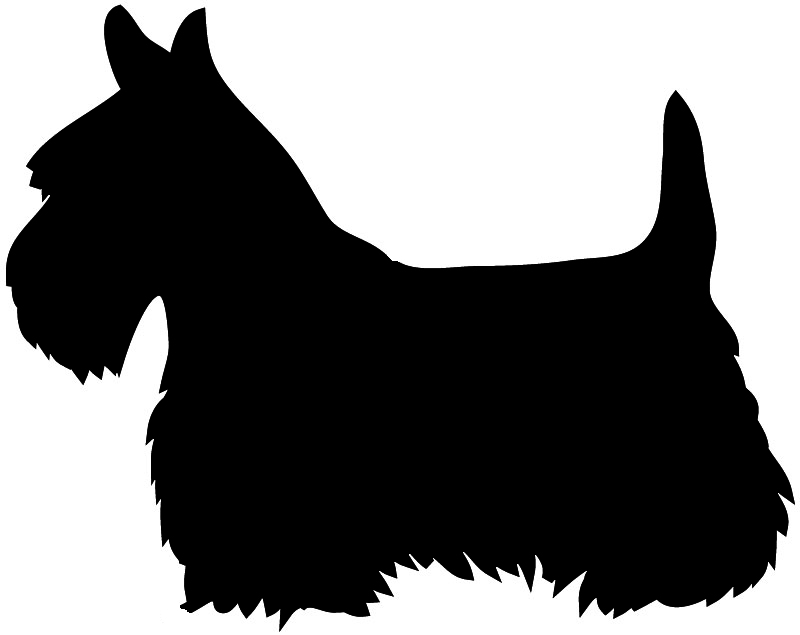 800x635 Dog Head Silhouette White