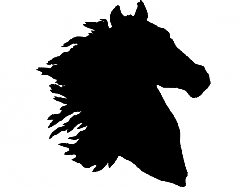 800x606 Horse Head Silhouette Dxf File Free Download