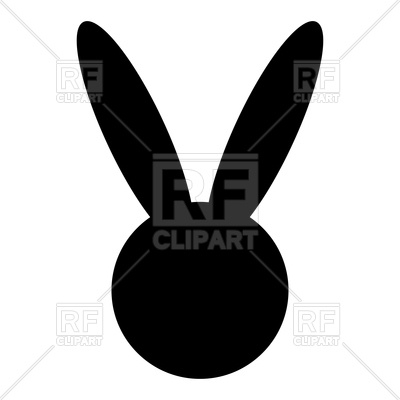 400x400 Hare Or Rabbit Head Silhouette Royalty Free Vector Clip Art Image