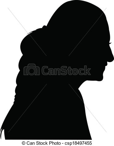 370x470 Lady Head Silhouette Vector Clipart Vector