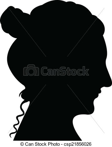 358x470 Lady Head Silhouette Vector Vector Illustration