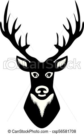 297x470 Vector Deer Head Silhouette Vector Clipart