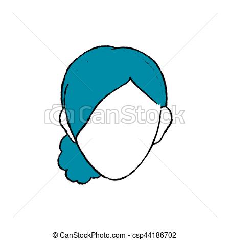 450x470 Woman Head Silhouette Icon Vector Illustration Graphic Vector