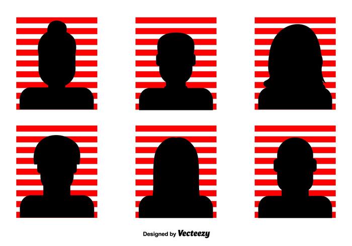 700x490 Red Striped Headshot Vector Icons