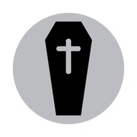 200x200 Silhouette Of A Tombstone Under A Big Tree Vector Image