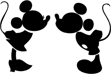 355x238 Mickey And Minnie Kissing Silhouette Cute Nursery