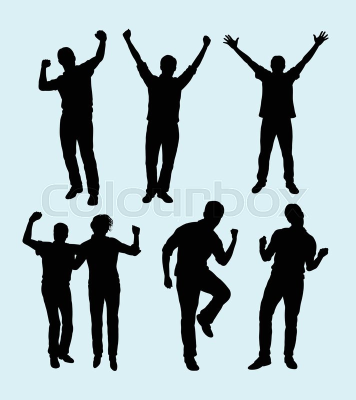 712x800 Happy And Health People Action Silhouette. Good Use For Symbol