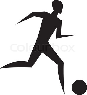 294x320 Silhouette Of A Healthy Man Running. Vector Illustration. Stock