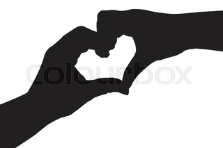 320x213 Heart Made With Hands Silhouette Stock Vector Colourbox