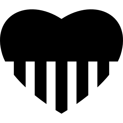 512x512 Heart Shape Silhouette With Stripes