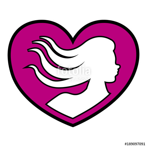 500x500 Heart Shape With Woman Silhouette Stock Image And Royalty Free