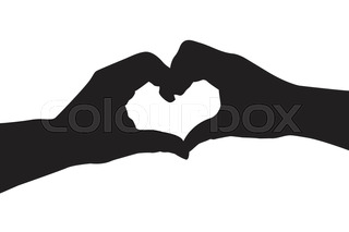 320x213 Silhouette Of Hands Making Shape Heart Stock Vector Colourbox