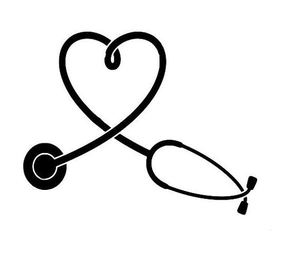 570x506 Stethoscope Svg Heart Shape Outline Laptop Cup Decal Svg Digital