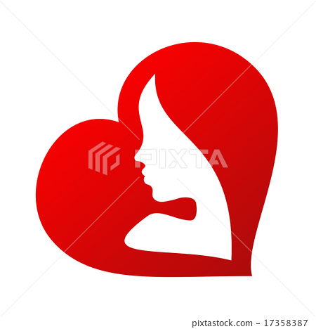 450x468 Woman Face Silhouette Inside Of A Heart Shape