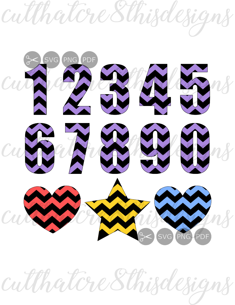 816x1056 Chevron Pattern Numbers, Shapes, Heart, Design Bundles