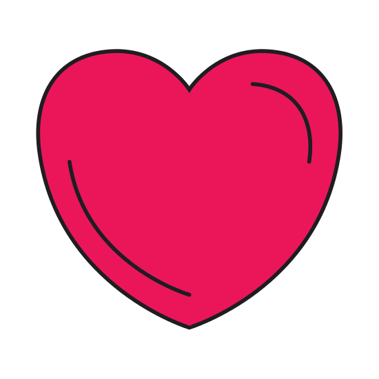 550x550 Colorful Silhouette Front View Heart Shape Symbol Charity Love