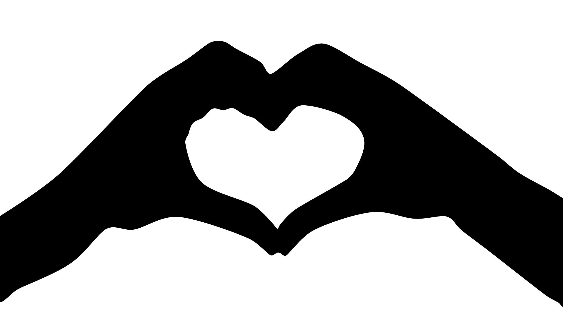 1920x1080 Heart Hands Silhouette Clipart