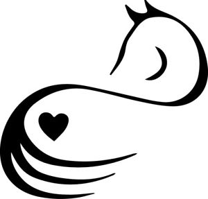 300x287 Horse Lover Equine Heart Silhouette Love Decor Decal Car Sticker
