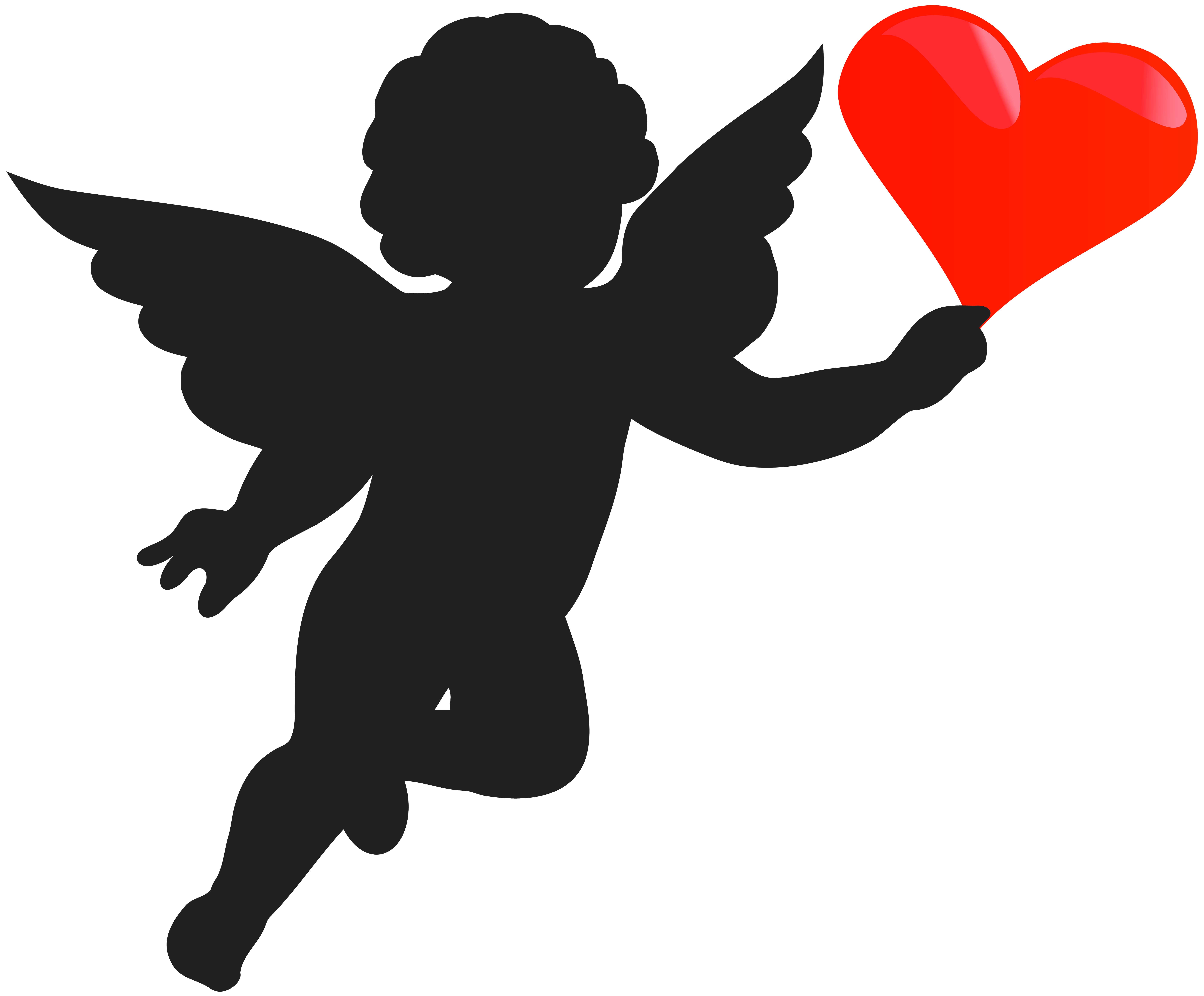 8000x6619 Cupid With Heart Silhouette Png Clip Art Imageu200b Gallery