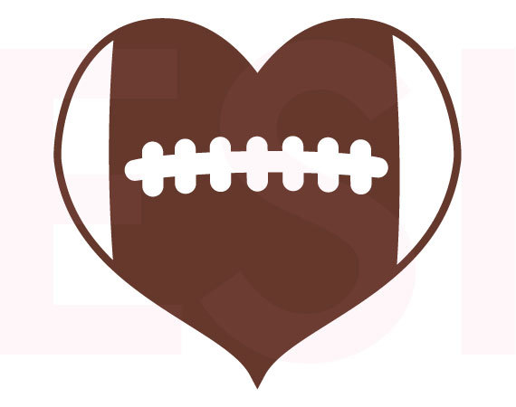 570x450 Football Heart Design, Svg, Dxf, Eps, Cutting Files For Use