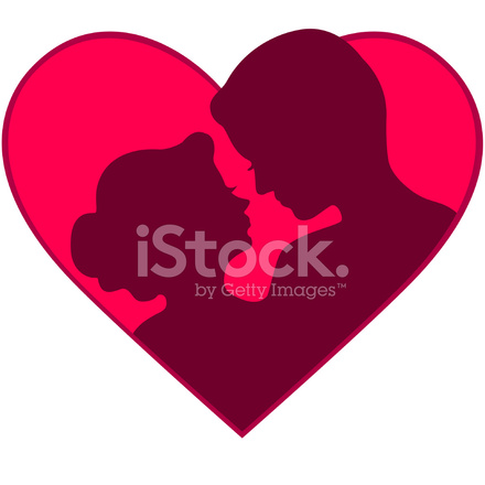 440x440 Couple Heart Silhouette Icon Stock Vector