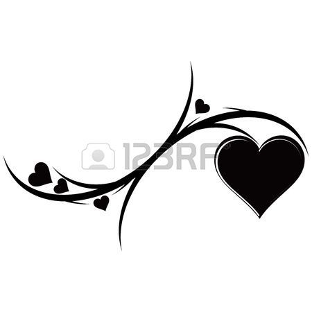 450x450 De Decoratieve Ornament Met Hartjes. Tattoo. Vector Illustratie