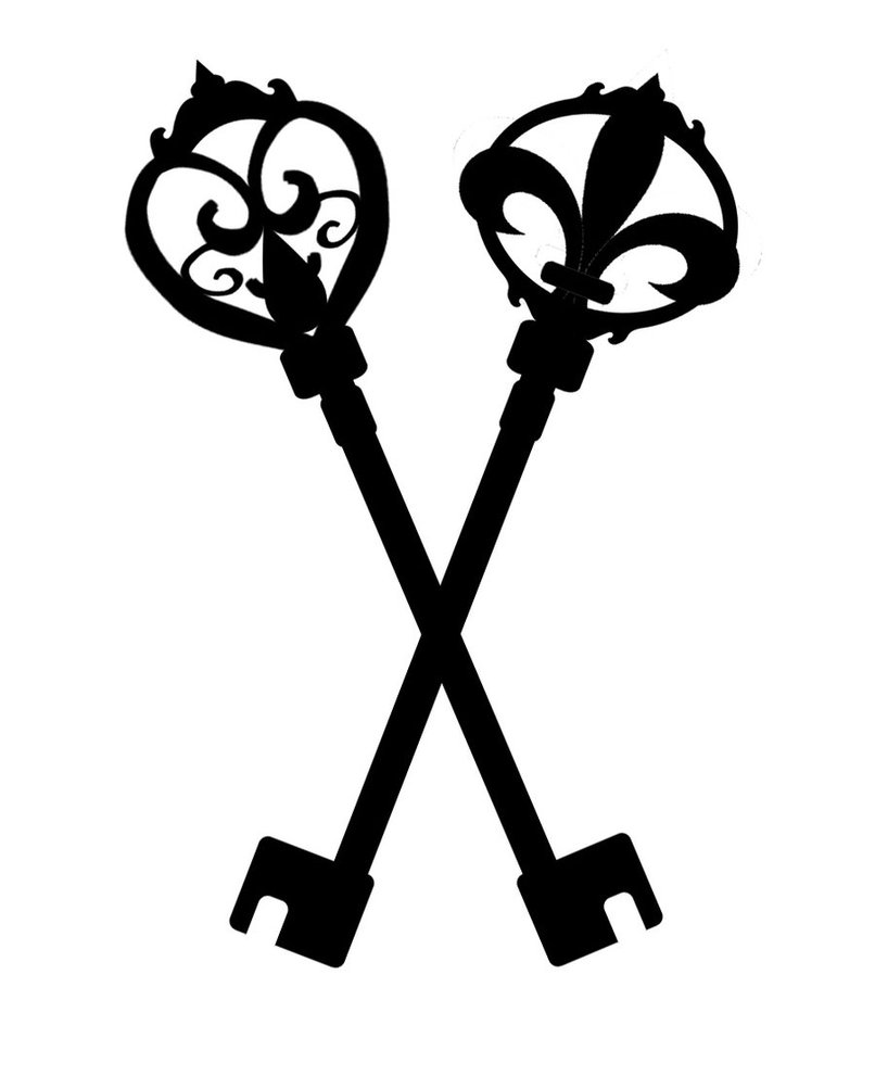 806x991 Silhouette Two Keys Tattoo Design