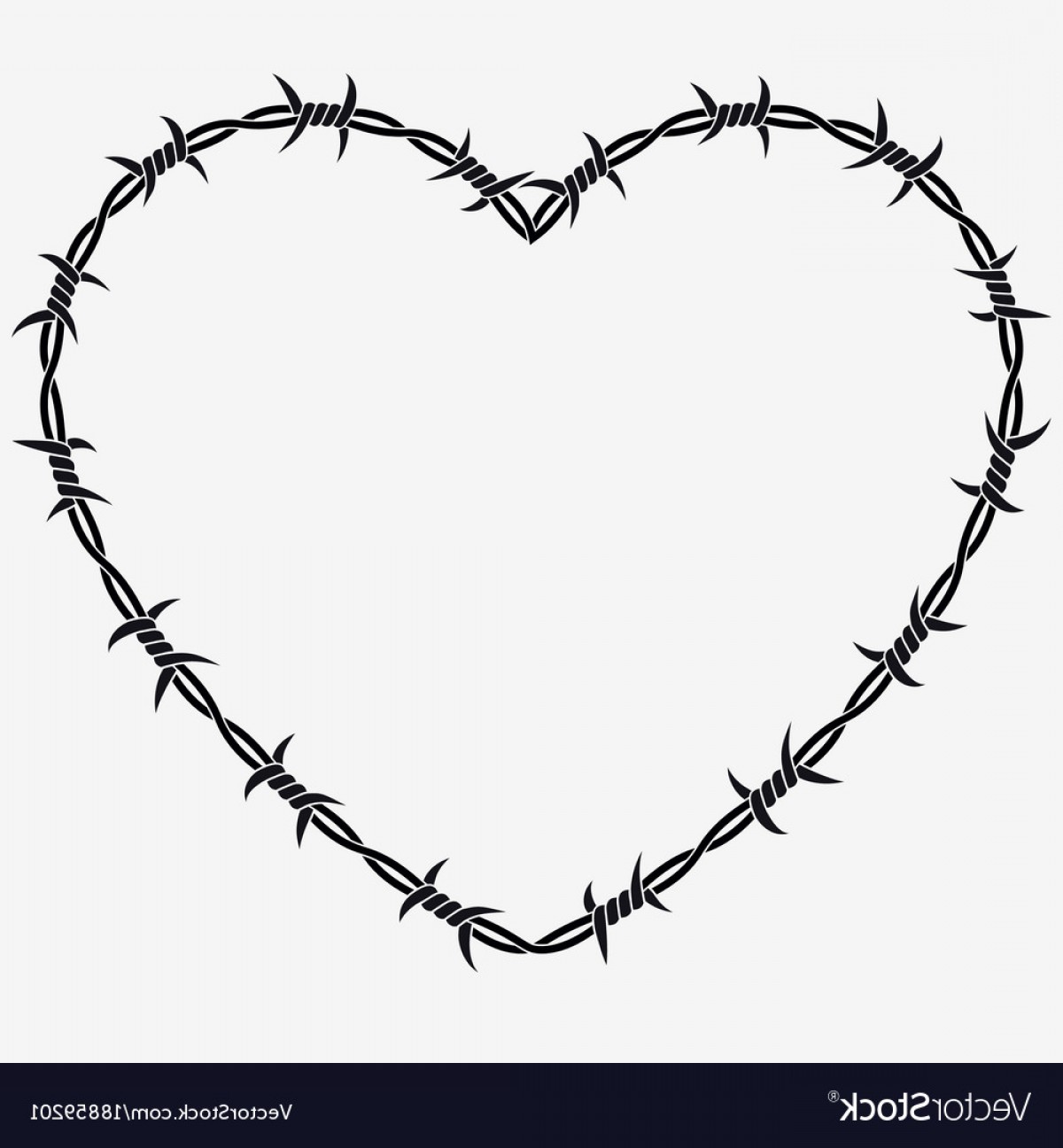 1200x1296 Shape Of Heart Silhouette Of Barbed Wire Vector Createmepink