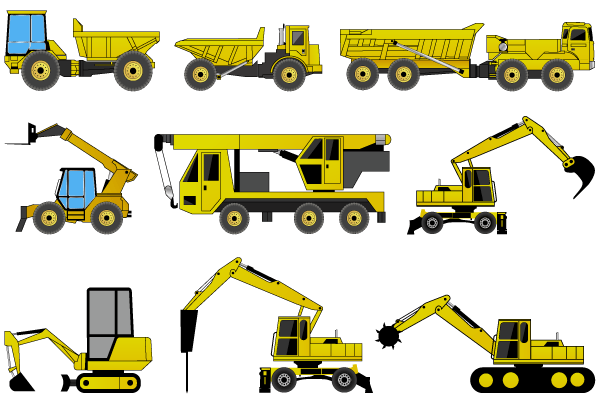 600x405 Free Construction Machines Illustrator Pack 2, Vector Graphic
