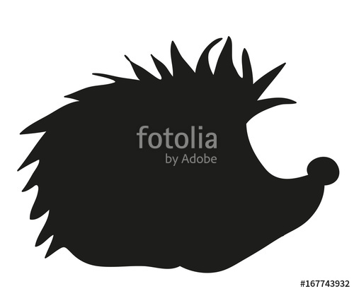 500x412 Vector, Isolated Silhouette Hedgehog Cartoon Stock Image