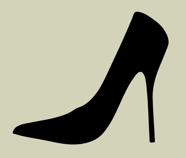 600x508 High Heel Silhouette With Cream Background Clip Art