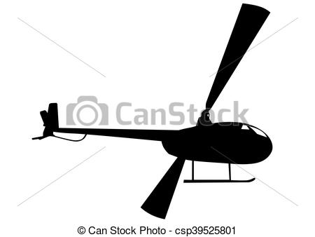 450x338 Helicopter On White. Silhouette Of Large Helicopter On