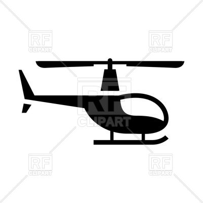 400x400 Silhouette Of Helicopter Royalty Free Vector Clip Art Image