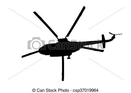 450x320 Helicopter Silhouette On A White Background Stock Image