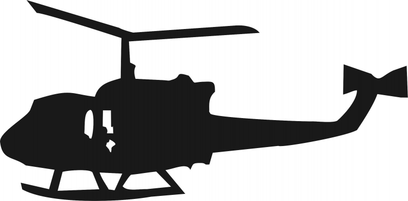 800x395 Laser Cut Appliques Helicopter Silhouette Applique