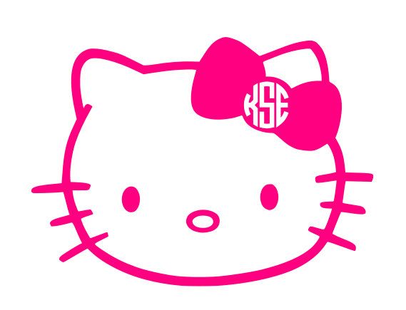 569x435 Hello Kitty Circle Monogram Vinyl Decal By Katiebuggadesigns