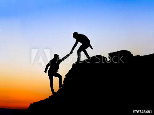 500x373 Silhouette Of Helping Hand Between Two Climber
