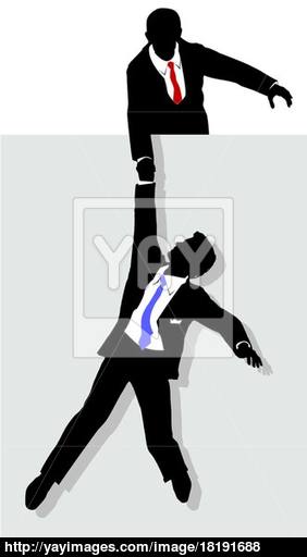 282x512 Business Person Gives Worker Helping Hand Up Vector